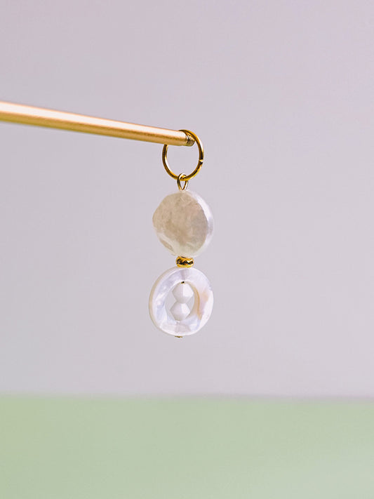 Faux Pearl and Seashell Charm for Opaluxe Charm Hoops