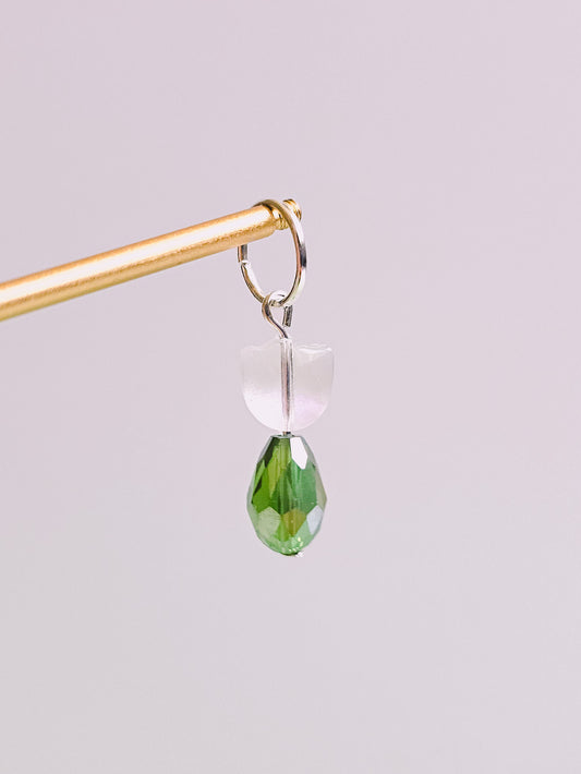 Green Glass Charm for Opaluxe Charm Hoops