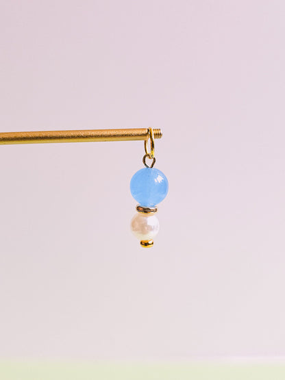 Blue Agate Semi Precious Gemstone Charm for Opaluxe Charm Hoops