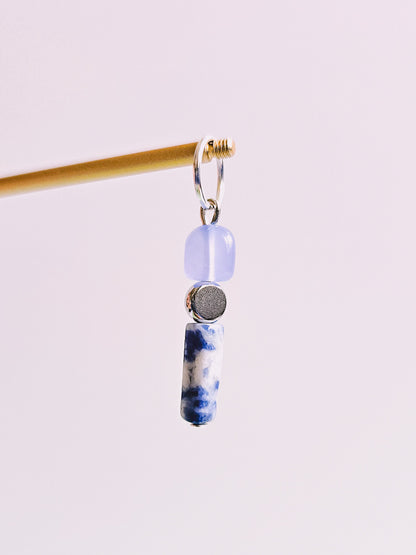 Soladite Gemstone, Blue Agate Gemstone Charm for Opaluxe Charm Hoops
