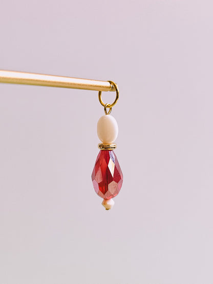 Red Teardrop Charm for Opaluxe Charm Hoops