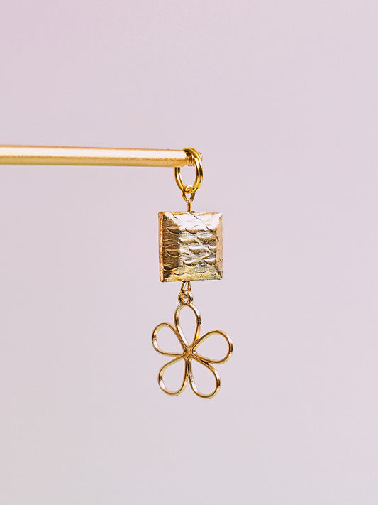 Gold Hematite Lava Rock Floral Charm for Opaluxe Charm Hoops