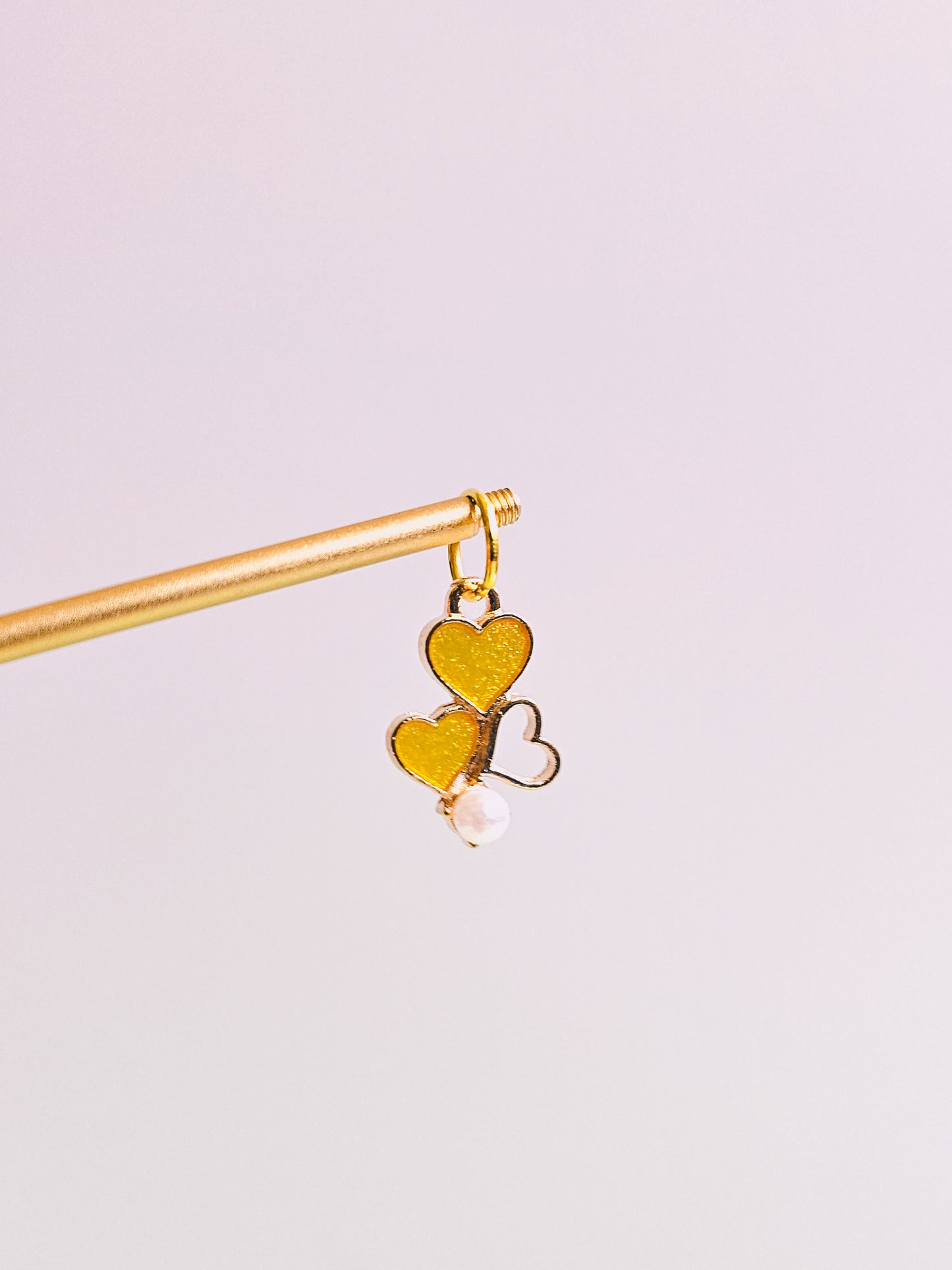 Gold Enamel Heart Charm for Opaluxe Charm Hoops