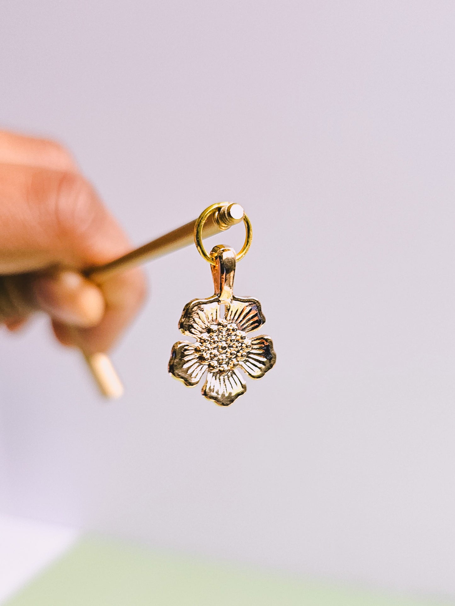 Gold Flower Charm for Opaluxe Charm Hoops