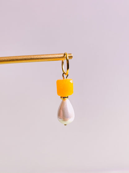 Yellow Agate Semi Precious Gemstone Charm for Opaluxe Charm Hoops
