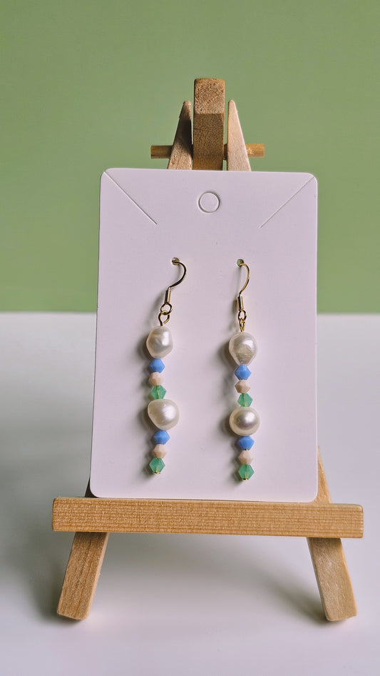 Pearly Shores Wire Wrapped Earrings, Bring Me to the Beach Collection, Jewellery for Her