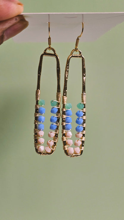 Bohemian Beach, Bring Me to the Beach, Wire Wrapped Earrings, Handmade, For Her