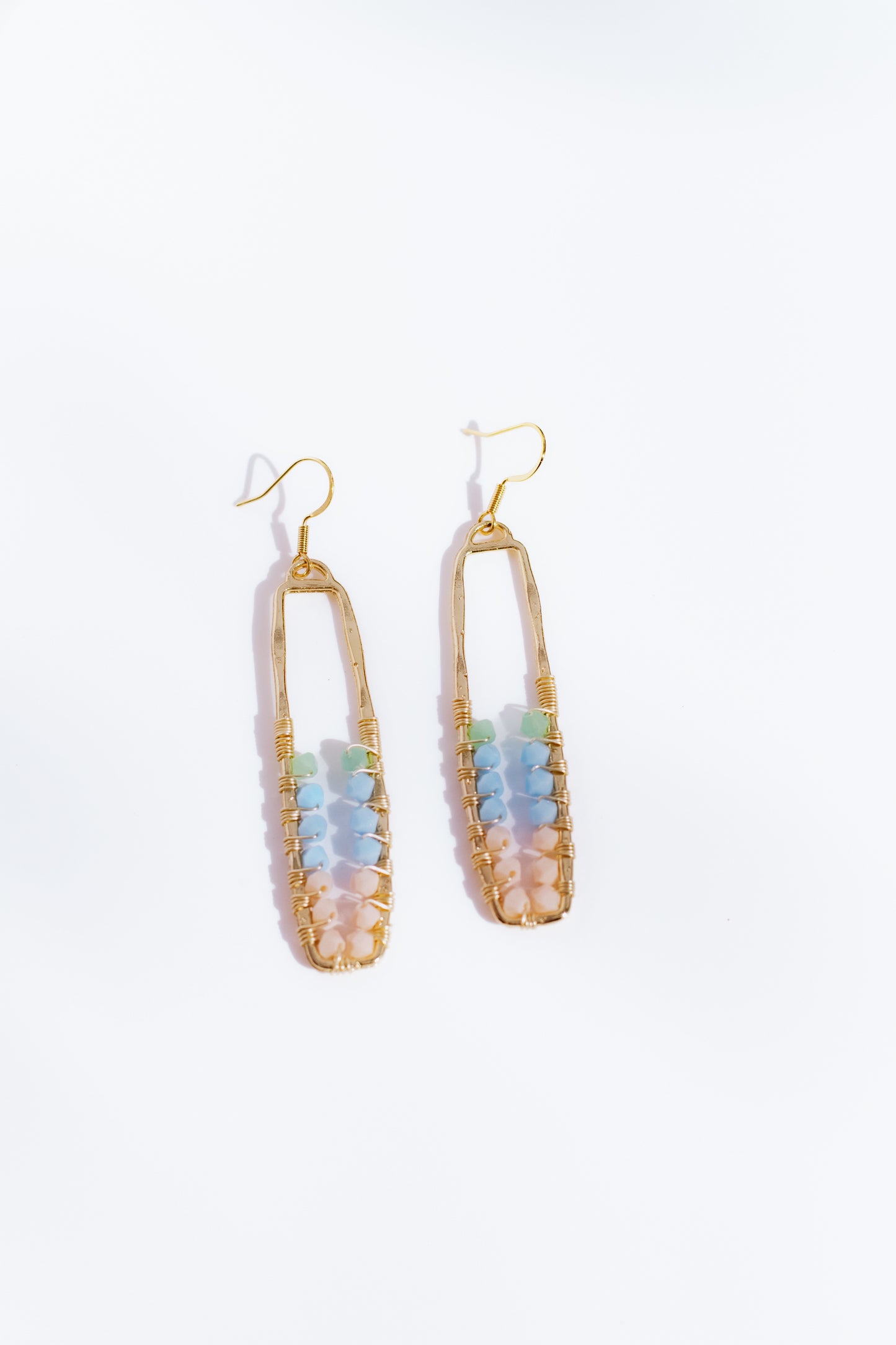 Bohemian Beach, Bring Me to the Beach, Wire Wrapped Earrings, Handmade, For Her