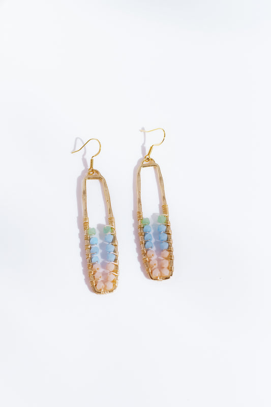 Bohemian Beach, Bring Me to the Beach, Wire Wrapped Earrings, Handmade, For Her
